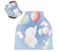 Éléphant Lapin Volant Ballon Housse de Canopée de Siège de Voiture pour Poussette Bébé Dais Siège-Auto Couverture D'Allaitement Pare-Soleil Respirant Extensible pour Garçons Filles