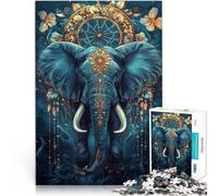 Éléphant Magique de la Jungle Puzzles 1000 pièces pour Adultes Assemblage du modèle Cadeau d'anniversaire, Cadeaux, décoration Murale 38x26cm