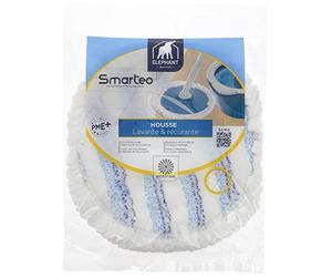 ÉLÉPHANT Maison - Housse Lavante Smarteo - Microfibre Très Absorbante - Zones Grattantes - Adaptable au Kit Smarteo - Nettoie Tous Types de Sols - Haute Qualité et Efficace - Fabriqué en France