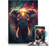 Éléphant majestueux avec Lueur Puzzles pour Adultes de 1000 pièces Jeu de Quiz Chaque pièce est Unique - Jeu Familial Stimulant et Amusant 38x26cm