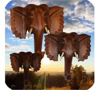 Eléphant Masque en bois Tenture murale Masque mural en bois Afrique Asie Porte-bonheur Décoration artisanale, grand modèle