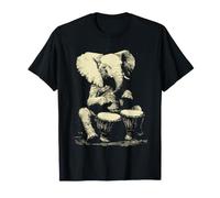 Éléphant Mignon Jouant des Tambours Bongo drôle Animal percussionniste T-Shirt