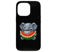 Éléphant Mignon Souriant avec pastèque été Coque pour iPhone 13 Pro