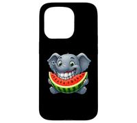 Éléphant Mignon Souriant avec pastèque été Coque pour iPhone 15 Pro