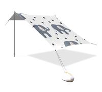 Elephant Minimaliste Cute Designed UPF50 Beach Cabana Pare-soleil léger avec poches de sable pour jardin, prairie, parc sombrilla para Playa