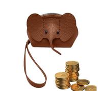 Élephant Money Exchange-Prute Coin Avec Un Motif Animal, Mini-portnonna Pour Petites Parties | Porte-carte Compacte Pour Sac À Main Pour Fille Ou Sac À Dos, Étui En Cuir PU Doux Pour La Vie Quotidienn