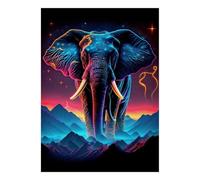Éléphant Montagne 1000 Pièces Mini Puzzle pour Adultes | 52x38cm Carton, Décoration de la maison, Coupe précise, Cadeau de rassemblement, Détente mentale