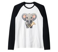 Éléphant Musicien Illustration Animale Manche Raglan