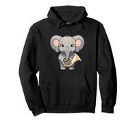 Éléphant Musicien Illustration Animale Sweat à Capuche