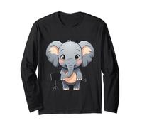 Éléphant Musique Illustration Animale Manche Longue