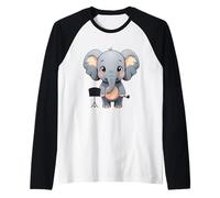 Éléphant Musique Illustration Animale Manche Raglan