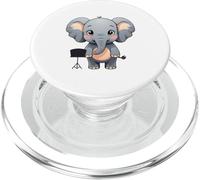 Éléphant Musique Illustration Animale PopSockets PopGrip pour MagSafe
