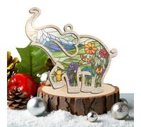 Elephant Ornament, 94 x 3,54 pouces Christmas Tree Ornements Elephant Sun Catcher with Card, Cute Keepsake, Friendship Ornement For Women Holiday Party Home Window Tree