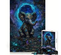 Éléphant orné dans Une forêt Magique Puzzle de 1000 pièces pour Adolescents Stimule la mémoire, apaisement et Plaisir Bords tendus Cadeau de qualité supérieure (50x75cm)