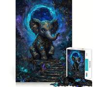 Éléphant orné dans Une forêt Magique Puzzle de 1000 pièces pour Adolescents Stimule la mémoire, apaisement et Plaisir Bords tendus Cadeau de qualité supérieure (50x75cm)