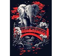 Éléphant Peinture Diamant Adulte, DIY Diamond Painting Complet, 5D Animal Diamond Painting Artisanat Strass Point de Croix Loisirs Créatifs Adultes, Cadeaux Décoration Murale Maison 80x120 cm W-3969