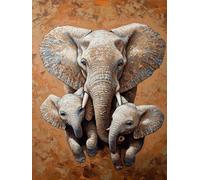 Éléphant Peinture Numero Adulte Enfant avec Cadre, Peinture par Numéro Animal Paint by Numbers Kit, Numero d'art avec 3 Pinceaux Acrylique Loisirs Créatifs Adultes, Decoration Maison 20x30 cm Q-2412