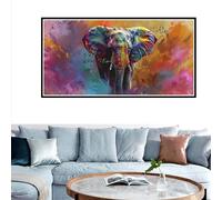 Éléphant Peinture par Numero Adulte art Coloré Peinture par Numero Adulte Grand Format XXL 60x120cm, DIY Peinture Numero Enfant Loisir Créatif, avec 3 Pinceaux et Pigment, Decoration Chambre Murale