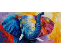 Éléphant Peinture par Numero Adulte Rétro Peinture Numero Adulte et Enfant,DIY Paint by Numbers avec 30x50cm Toile + Acryliques + Pinceaux + Images de Référence,Decoration Chambre,Cadeau Femme,-fu134u