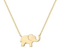 Éléphant Pendentif Collier en Argent Sterling 925 Plaqué Or Blanc Petit Mignonne Bijoux pour Femmes Filles Enfants avec Chaîne 40+5 cm