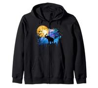 Eléphant Pleine Lune Galaxy Star Night Nature Graphic Art Sweat à Capuche