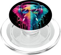 Eléphant Portant des écouteurs et Lunettes de Soleil EDM Rave PopSockets PopGrip pour MagSafe