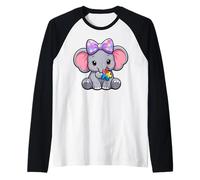 Éléphant Portant Un nœud pour Les Cheveux, Sensibilisation à l'Autisme Manche Raglan