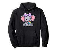 Éléphant Portant Un nœud pour Les Cheveux, Sensibilisation à l'Autisme Sweat à Capuche