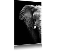 Elephant Portrait Format: toile 100x70auf, XXL énormes Photos complètement encadrés par la civière, l'impression de l'image Art mural avec cadre, moins cher que peintures à l'huile et de l'image, aucune affiche ou poster