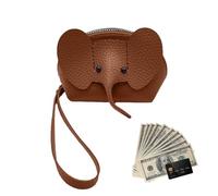 Elephant Purses for Women - Small Coin Purse,Credit Card Holder, Small Animal Coin for Women with Zipper, PU Leather Change Wallets Elephant Provides Effortless Containment for St
