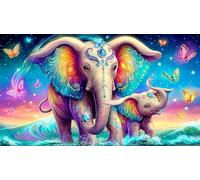 éléphant Puzzle 1000 pièces Cadeau Unique Jeu éducatif Challenge Toy de qualité supérieure Peinture Art pour Adultes et Enfants à partir de 12 Ans éléphant38x52cm/1000pcs