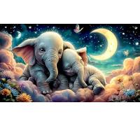 éléphant Puzzle 1000 Pieces Cadeau Unique Jeu éducatif Challenge Toy de qualité supérieure Peinture Art pour Adultes et Enfants à partir de 12 Ans éléphant38x52cm/1000pcs