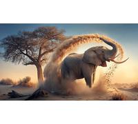 éléphant Puzzle 1000 pièces Cadeau Unique Jeu éducatif Challenge Toy de qualité supérieure Peinture Art pour Adultes et Enfants à partir de 14 Ans éléphant38x52cm/1000pcs