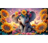 éléphant Puzzle 1000 pièces Cadeau Unique Jeu éduchatif défi Jouet de qualité supérieure Peinture Art pour Adultes et Enfants 38x52cm/1000pcs