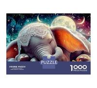 Éléphant Puzzle 1000 Pièces Dormir dans Le Cosmos Puzzles Collection Spéciale Qualité Premium Stimulant Cadeau Adultes Et Enfants À Partir De 12 Ans 38x26cm/1000pcs