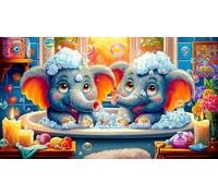 éléphant Puzzle 1000 pièces Educa Cadeau Unique De l'art Décoration Jeu éduchatif Challenge Toy pour Adultes & Enfants des 14 Ans 38x26cm/1000pcs