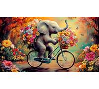 éléphant Puzzle 1000 pièces Educa Cadeau Unique De l'art Décoration Jeu éduchatif Challenge Toy pour Adultes et Enfants à partir de 12 Ans 38x26cm/1000pcs