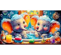 éléphant Puzzle 1000 pièces Educa Cadeau Unique De l'art Décoration Jeu éduchatif Challenge Toy pour Adultes et Enfants à partir de 14 Ans 38x52cm/1000pcs