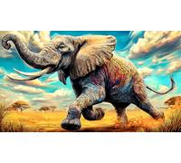 éléphant Puzzle 1000 pièces Educa Cadeau Unique De l'art Décoration Jeu éduchatif Challenge Toy pour Adultes et Enfants à partir de 12 Ans 75x50cm/1000pcs