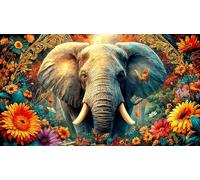 éléphant Puzzle 1000 pièces Educa Cadeau Unique Décoration Intérieure Jeu éduchatif Challenge Toy pour Adultes & Enfants des 14 Ans 38x26cm/1000pcs