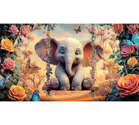 éléphant Puzzle 1000 pièces Educa Cadeau Unique Décoration Intérieure Jeu éduchatif Challenge Toy pour Adultes et Enfants à partir de 12 Ans 38x26cm/1000pcs