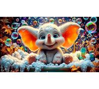 éléphant Puzzle 1000 pièces Educa Cadeau Unique Décoration Intérieure Jeu éduchatif Challenge Toy pour Adultes et Enfants à partir de 14 Ans 75x50cm/1000pcs