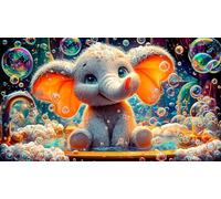 éléphant Puzzle 1000 pièces Educa Cadeau Unique Décoration Intérieure Jeu éduchatif Challenge Toy pour Adultes et Enfants à partir de 12 Ans 38x52cm/1000pcs