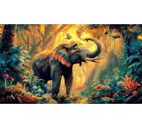 éléphant Puzzle 1000 pièces Educa Divertissement créatif De l'art Décoration Jeu éduchatif Challenge Toy pour Adultes & Enfants des 14 Ans 75x50cm/1000pcs