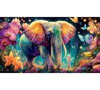 éléphant Puzzle 1000 pièces Educa Divertissement créatif De l'art Décoration Jeu éduchatif Challenge Toy pour Adultes et Enfants à partir de 14 Ans 38x26cm/1000pcs