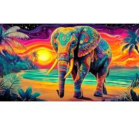 éléphant Puzzle 1000 pièces Educa Divertissement créatif Décoration Intérieure Jeu éduchatif Challenge Toy pour Adultes et Enfants à partir de 14 Ans 75x50cm/1000pcs