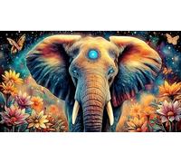 éléphant Puzzle 1000 pièces Educa Divertissement créatif Décoration Intérieure Jeu éduchatif Challenge Toy pour Adultes & Enfants des 14 Ans 38x52cm/1000pcs