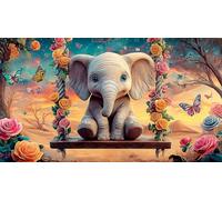 éléphant Puzzle 1000 pièces Educa Jeu D'Intelligence Décoration Intérieure Jeu éduchatif Challenge Toy pour Adultes & Enfants des 14 Ans 38x26cm/1000pcs
