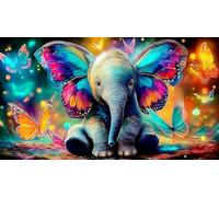 éléphant Puzzle 1000 pièces Educa Jouet en Bois Cadeau Unique Décoration Intérieure Jeu éducatif Challenge Toy pour Adultes et Enfants à partir de 14 Ans éléphant38x52cm/1000pcs