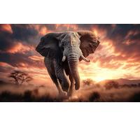 éléphant Puzzle 1000 pièces Educa Jouet en Bois Cadeau Unique Décoration Intérieure Jeu éducatif Challenge Toy pour Adultes et Enfants à partir de 12 Ans éléphant75x50cm/1000pcs